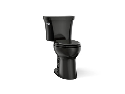 KOHLER K-43949 Highline Two-piece Elongated Toilet, 1.28 GPF, Black Black - 3/4 view of product