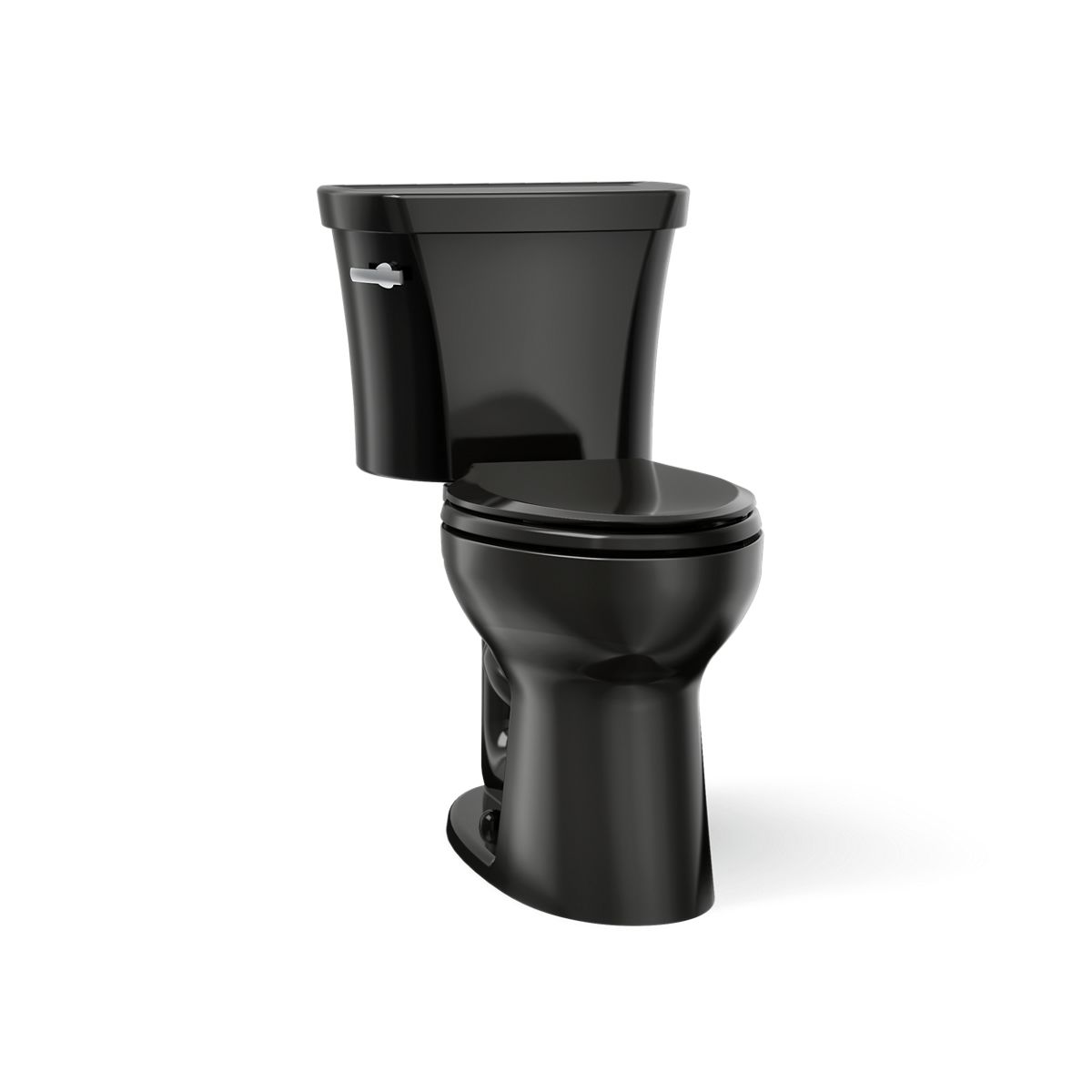 KOHLER K-43949 Highline Two-piece Elongated Toilet, 1.28 GPF, Black Black - 3/4 view of product