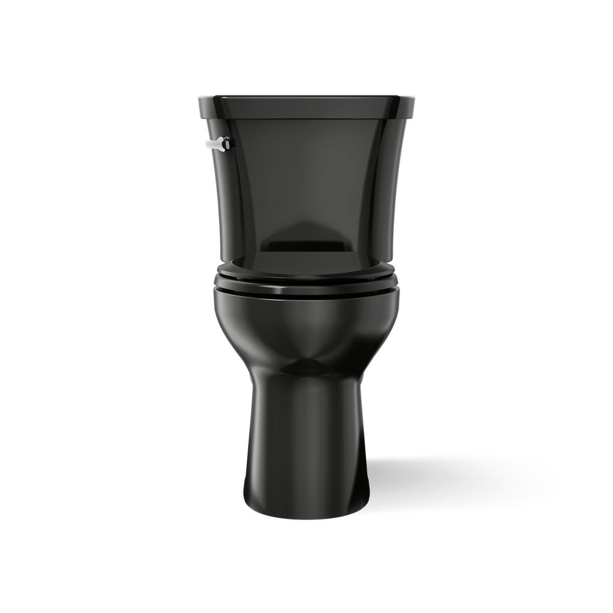 KOHLER K-43949 Highline Two-piece Elongated Toilet, 1.28 GPF, Black Black - front view of product