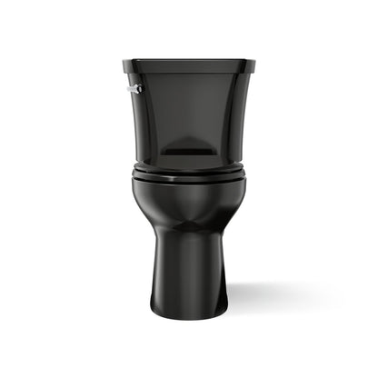 KOHLER K-43949 Highline Two-piece Elongated Toilet, 1.28 GPF, Black Black - front view of product