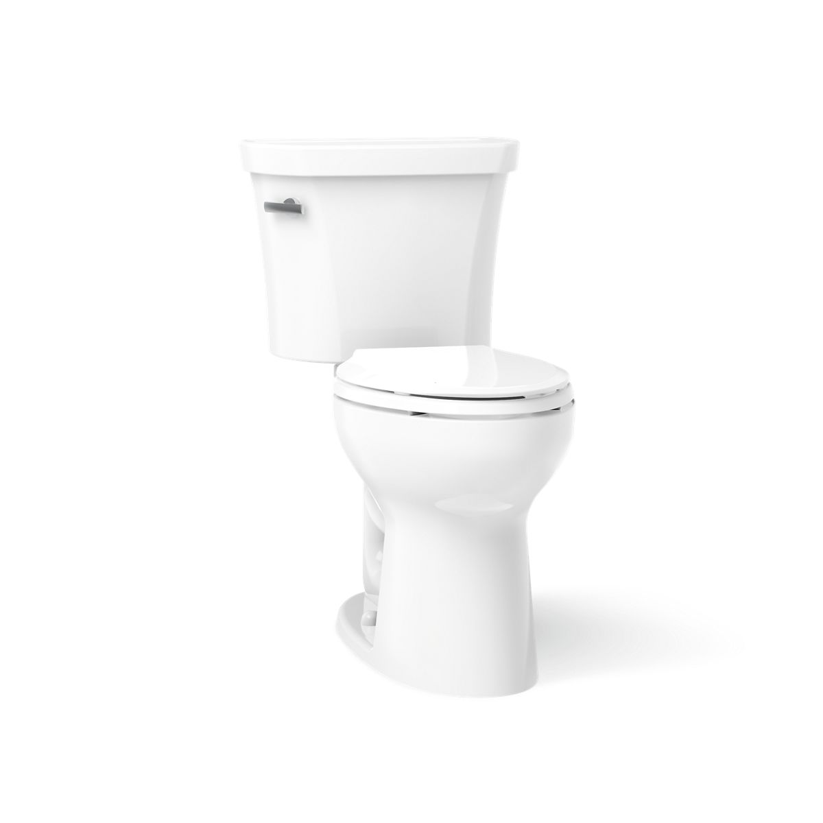 KOHLER K-43949 Highline Two-piece Elongated Toilet, 1.28 GPF, White - 3/4 view of product