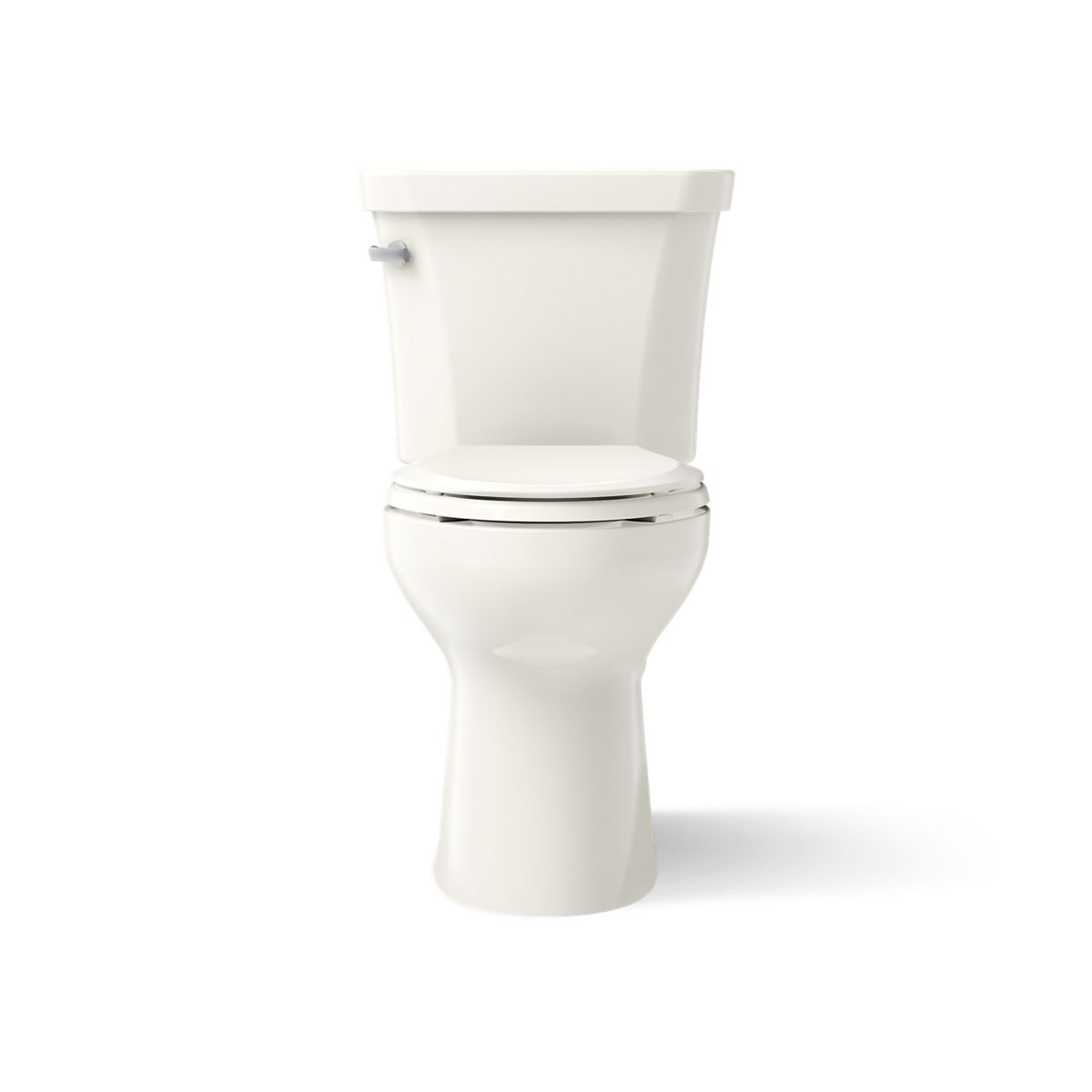 KOHLER K-43979 Highline Two-piece Elongated Toilet, 1.6 GPF, Biscuit - front view of product