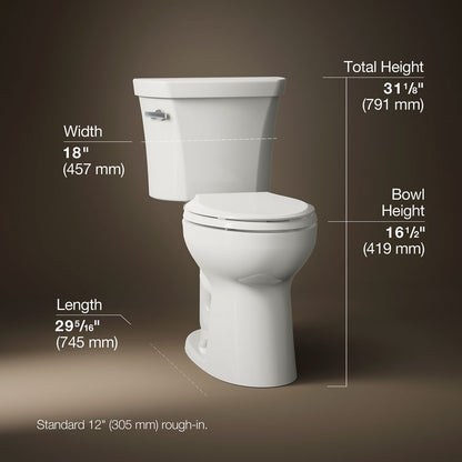 3/4 view of product with dimensions