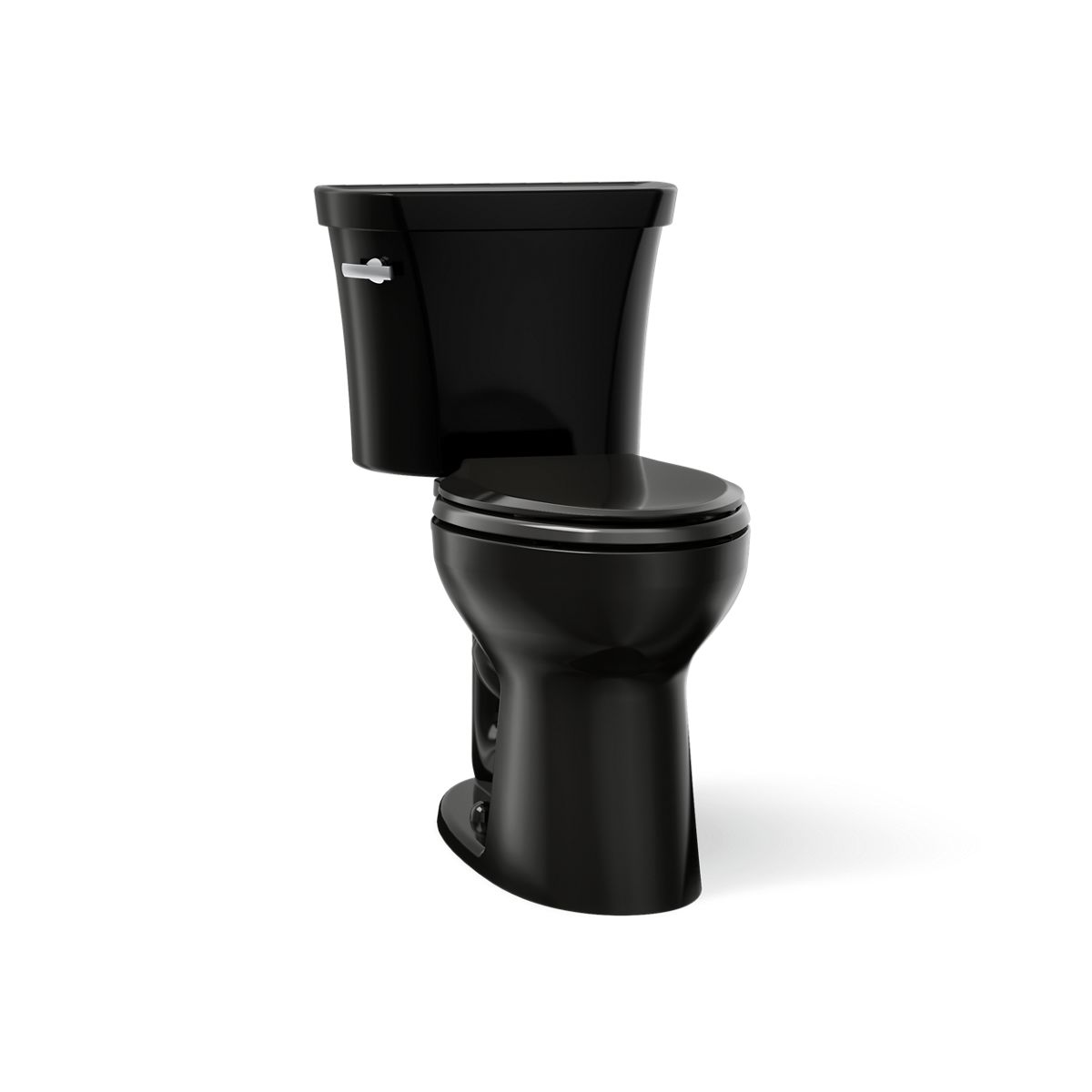 KOHLER K-43979 Highline Two-piece Elongated Toilet, 1.6 GPF, Black Black - 3/4 view of product