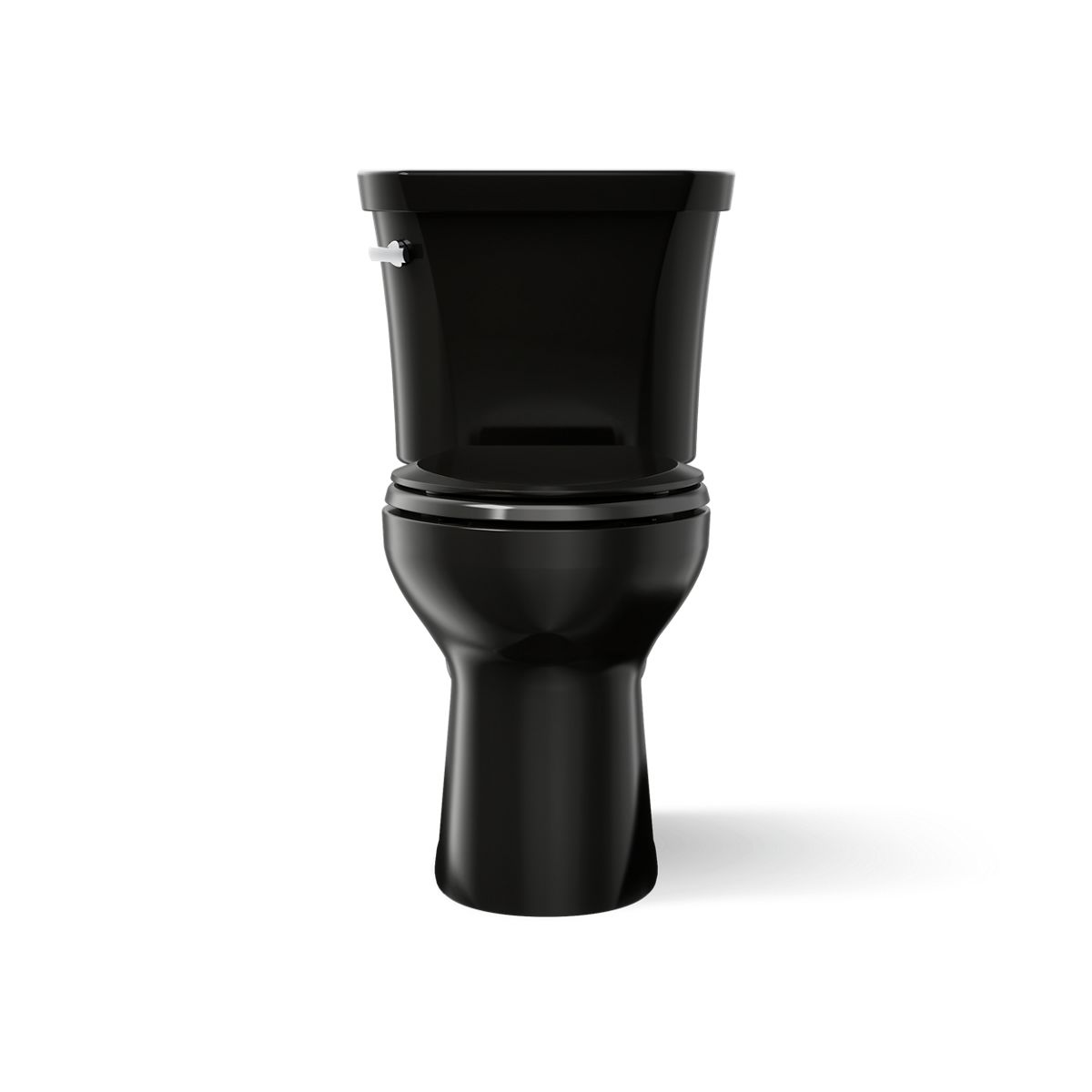 KOHLER K-43979 Highline Two-piece Elongated Toilet, 1.6 GPF, Black Black - front view of product
