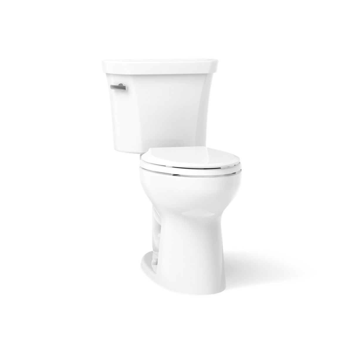 KOHLER K-43979 Highline Two-piece Elongated Toilet, 1.6 GPF, White - 3/4 view of product