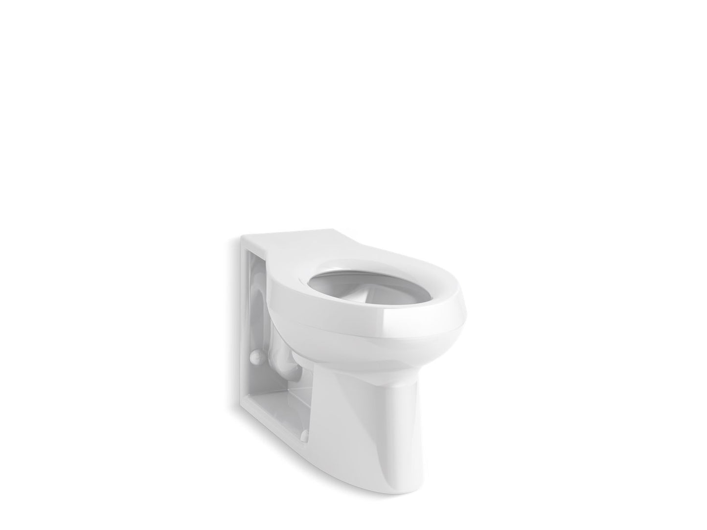 KOHLER K-4398-SS Anglesey Floor-mount rear spud antimicrobial flushometer bowl with integral seat