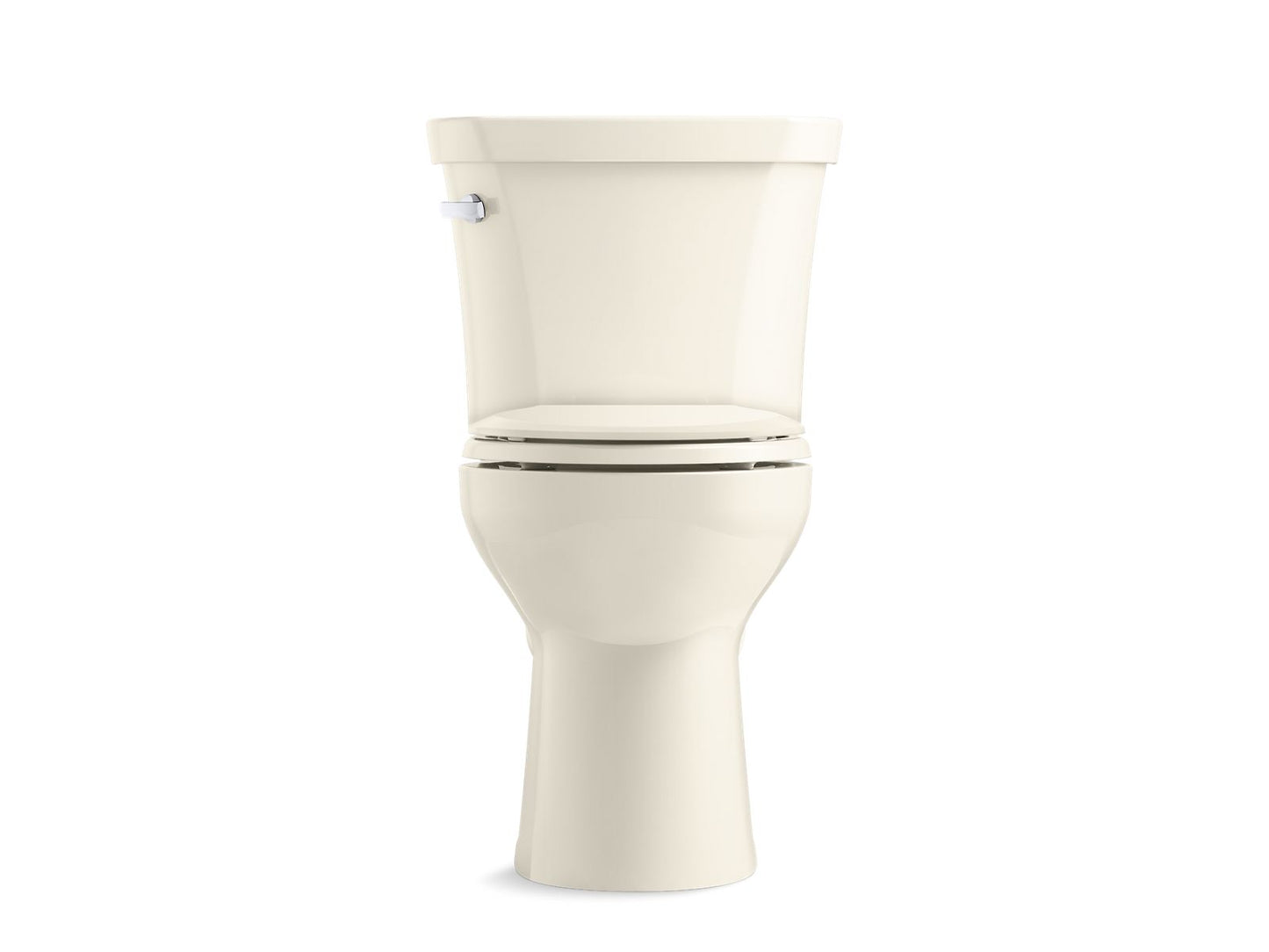 KOHLER K-44298 Highline Two-piece Elongated Toilet, 1.0 GPF, Biscuit - front view of product