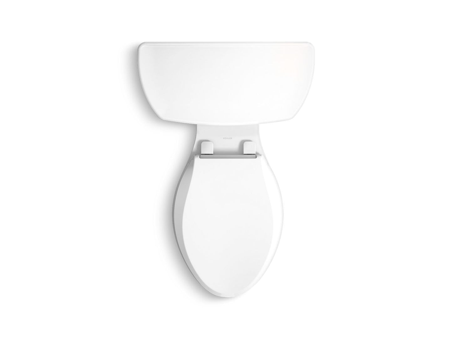 KOHLER K-44298 Highline Two-piece Elongated Toilet, 1.0 GPF, White - top view of product