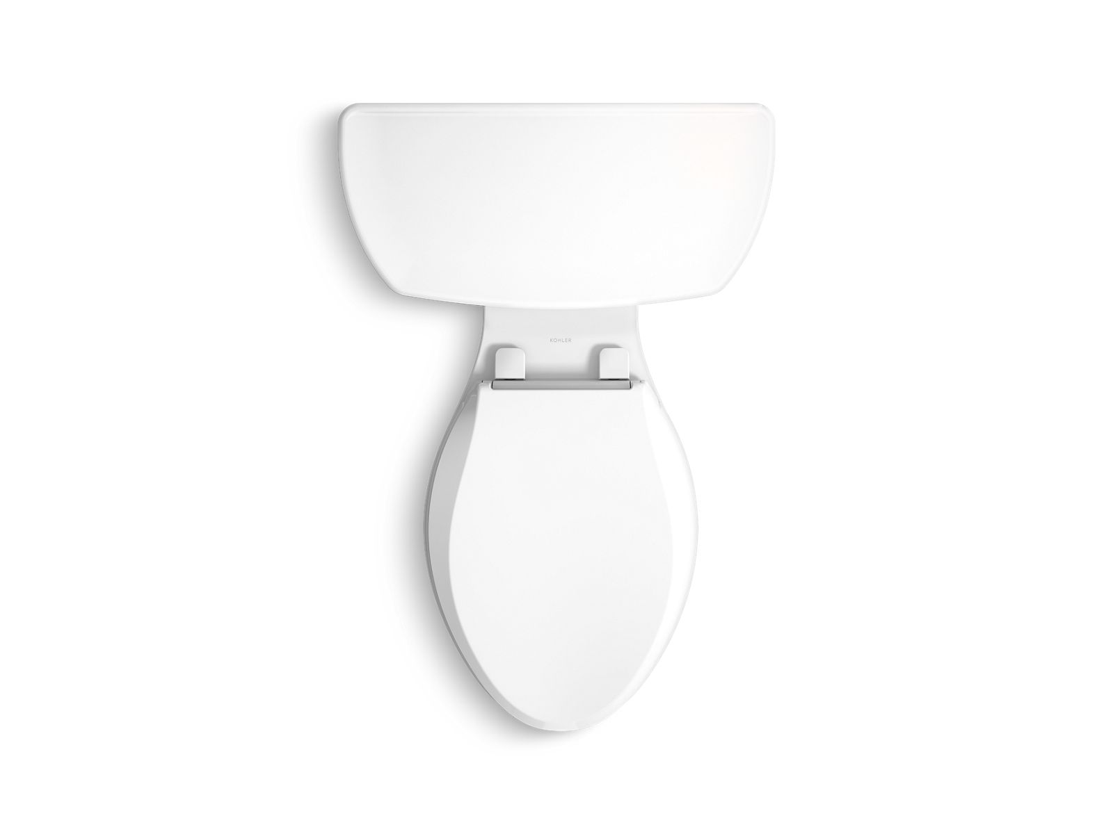 KOHLER K-44298 Highline Two-piece Elongated Toilet, 1.0 GPF, White - top view of product