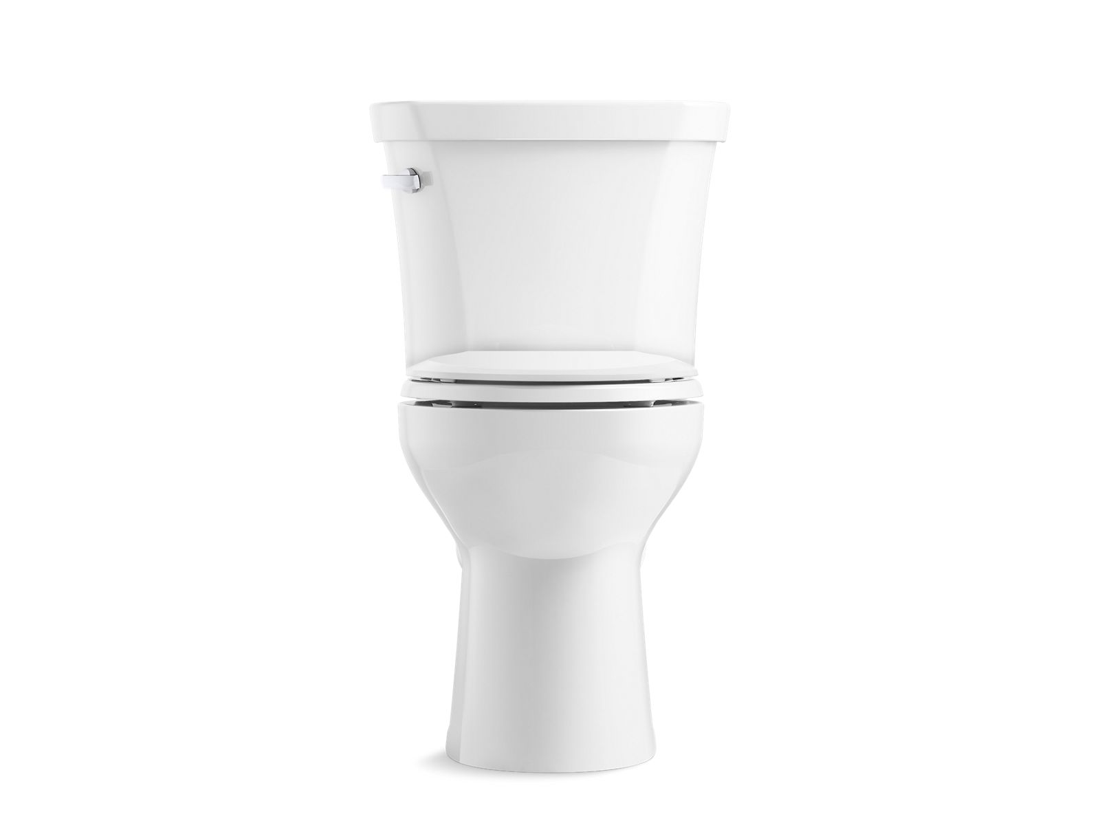 KOHLER K-44298 Highline Two-piece Elongated Toilet, 1.0 GPF, White - front view of product