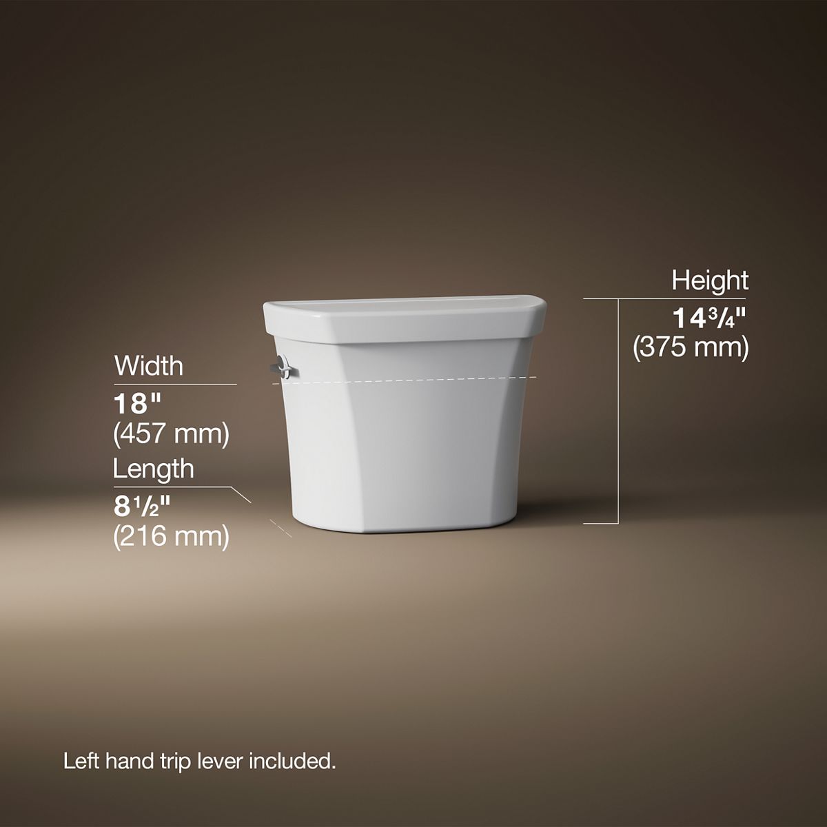 KOHLER K-4458 Highline Toilet tank, dual-flush
