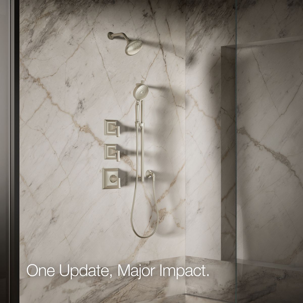 KOHLER K-45417-G Pinstripe Single-function showerhead, 1.75 gpm