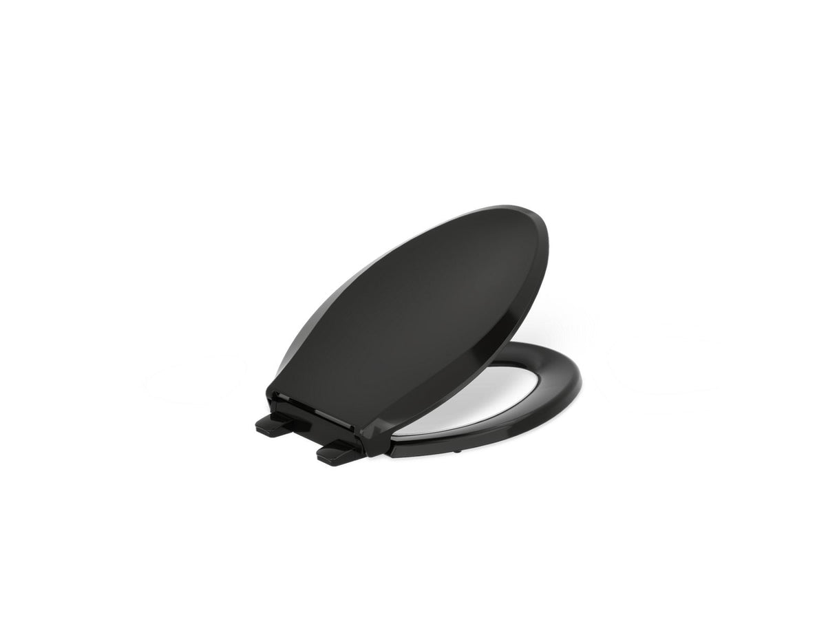 KOHLER K-4636-RL Cachet ReadyLatch Quiet-Close elongated toilet seat, black black