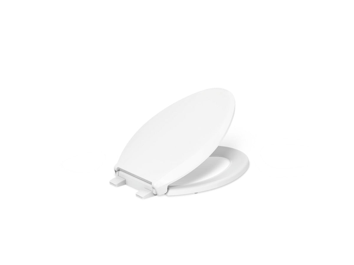 KOHLER K-4636-RL Cachet ReadyLatch Quiet-Close elongated toilet seat, white