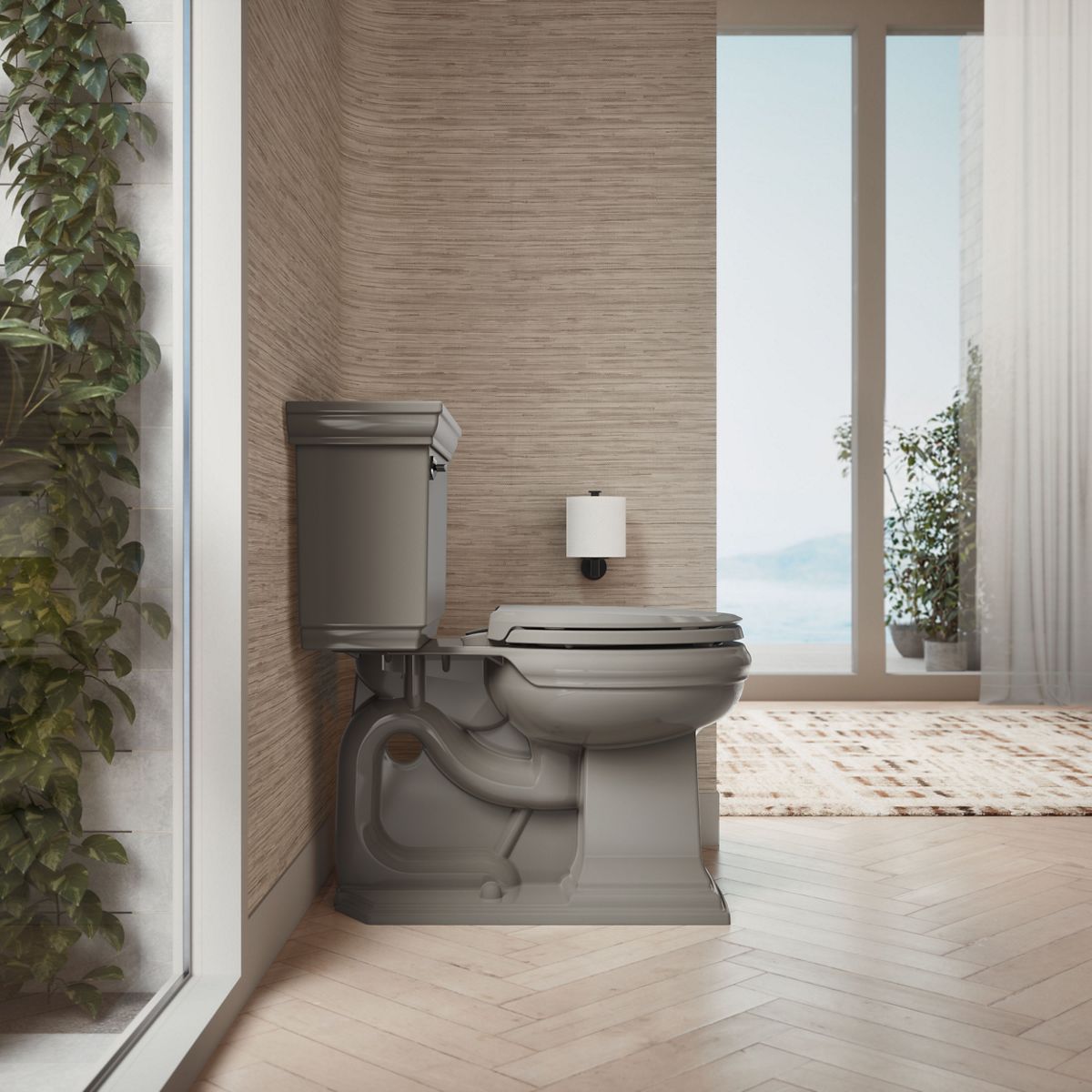 KOHLER K-4639-RL Cachet ReadyLatch Quiet-Close round-front toilet seat