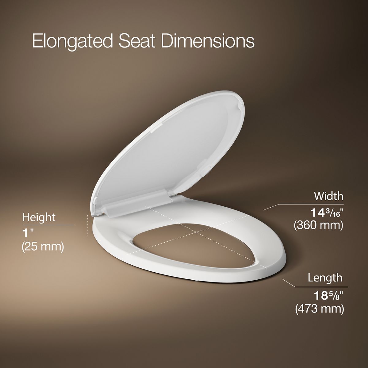 KOHLER K-4652-A Lustra Quick-Release elongated toilet seat with antimicrobial agent