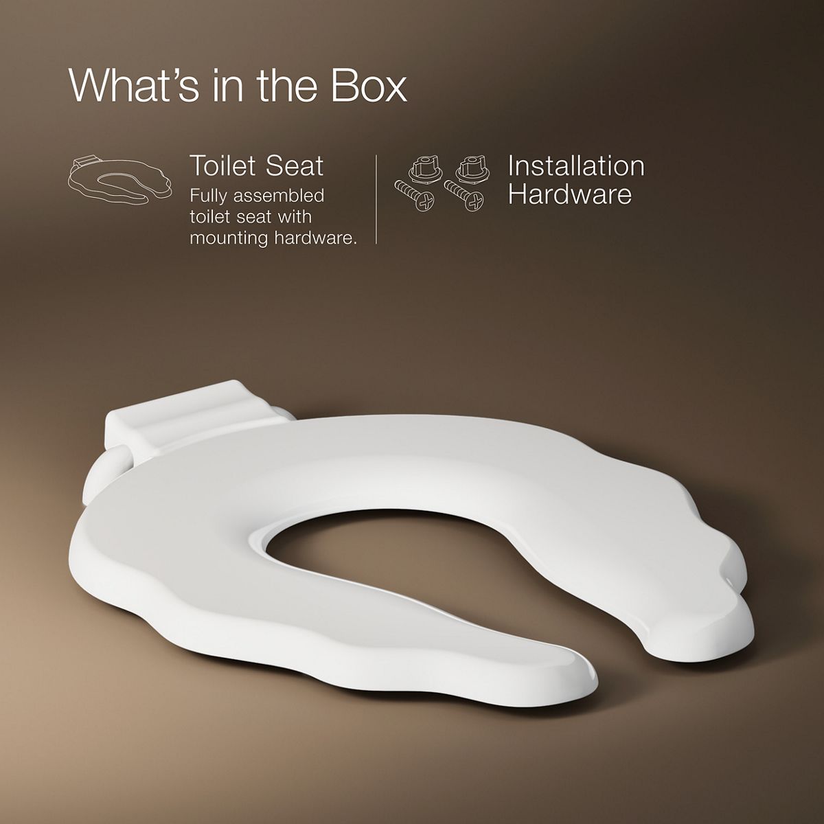 KOHLER K-4686-A Primary Commercial round-front toilet seat with antimicrobial agent