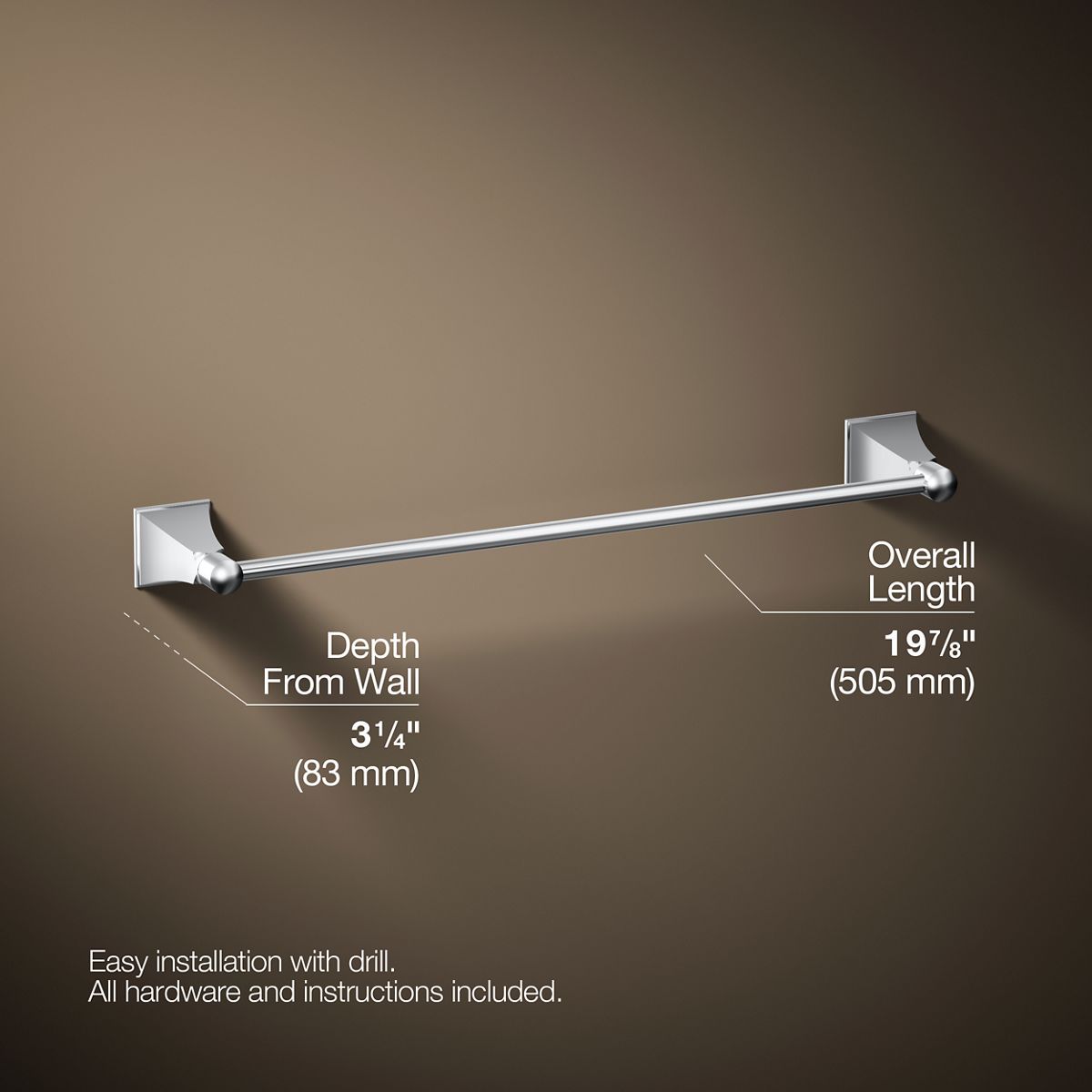 KOHLER K-485 Memoirs Stately 18" towel bar