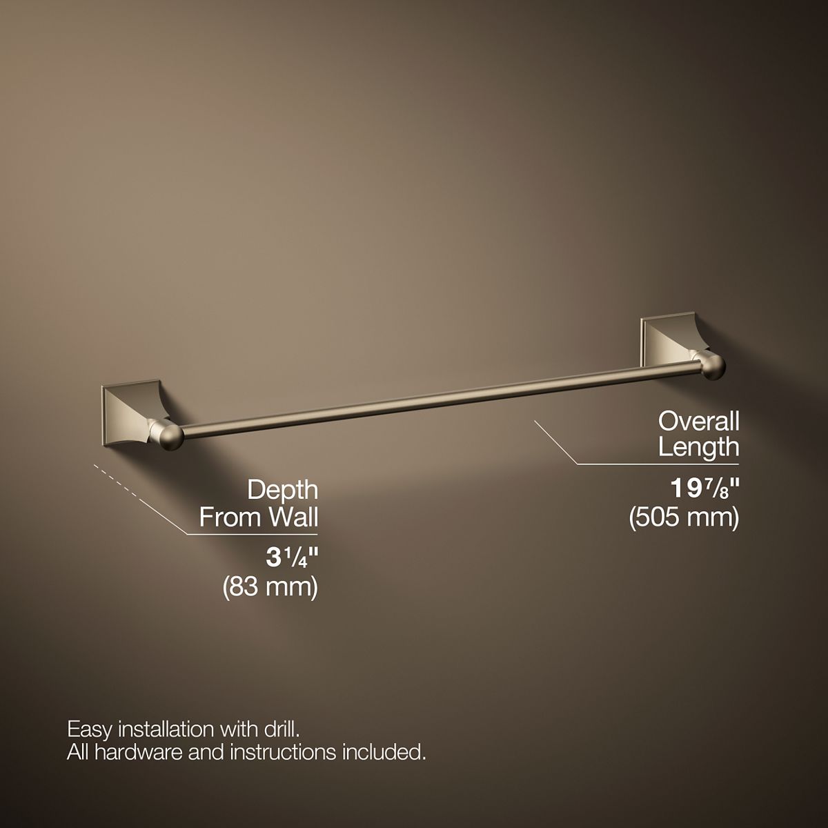 KOHLER K-485 Memoirs Stately 18" towel bar