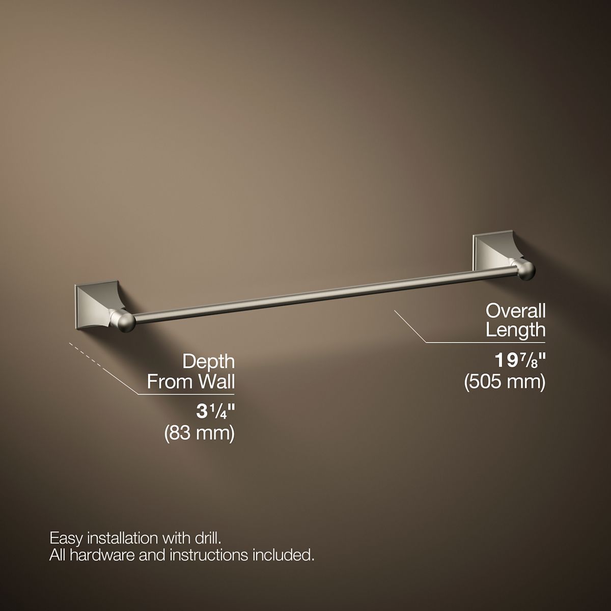 KOHLER K-485 Memoirs Stately 18" towel bar