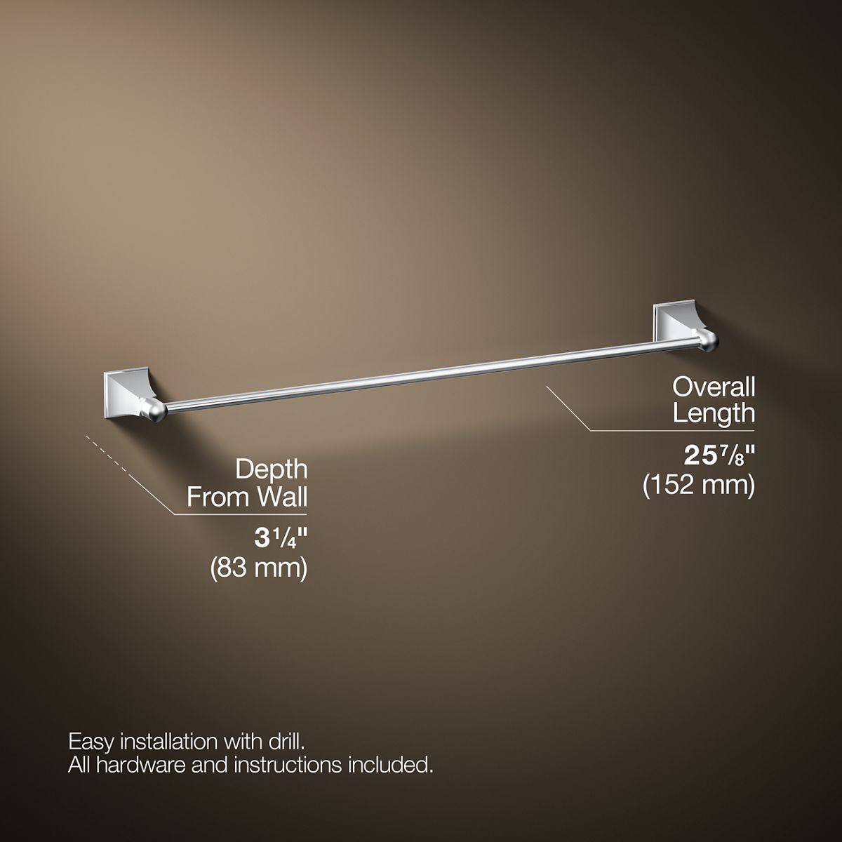KOHLER K-486 Memoirs Stately 24" towel bar