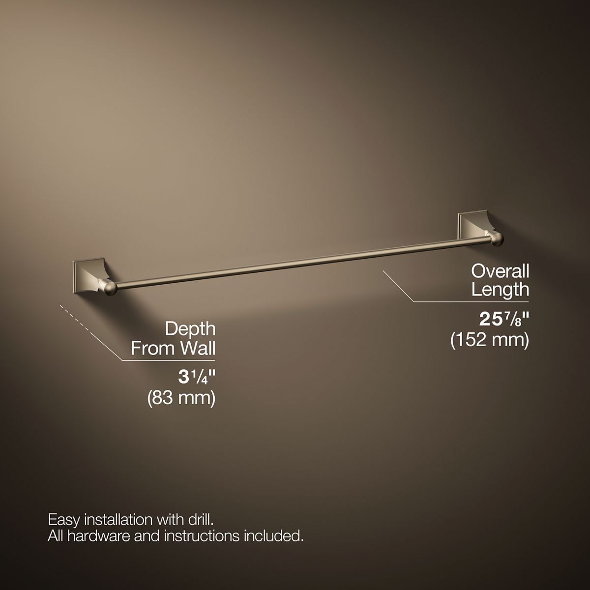 KOHLER K-486 Memoirs Stately 24" towel bar