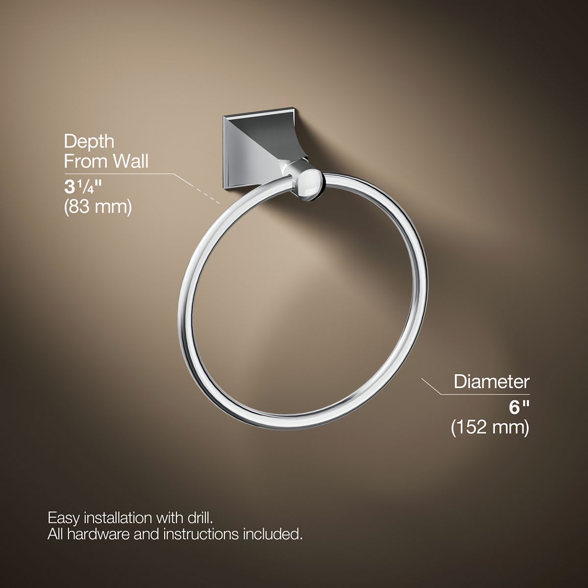 KOHLER K-487 Memoirs Stately Towel ring