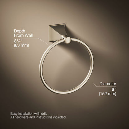KOHLER K-487 Memoirs Stately Towel ring
