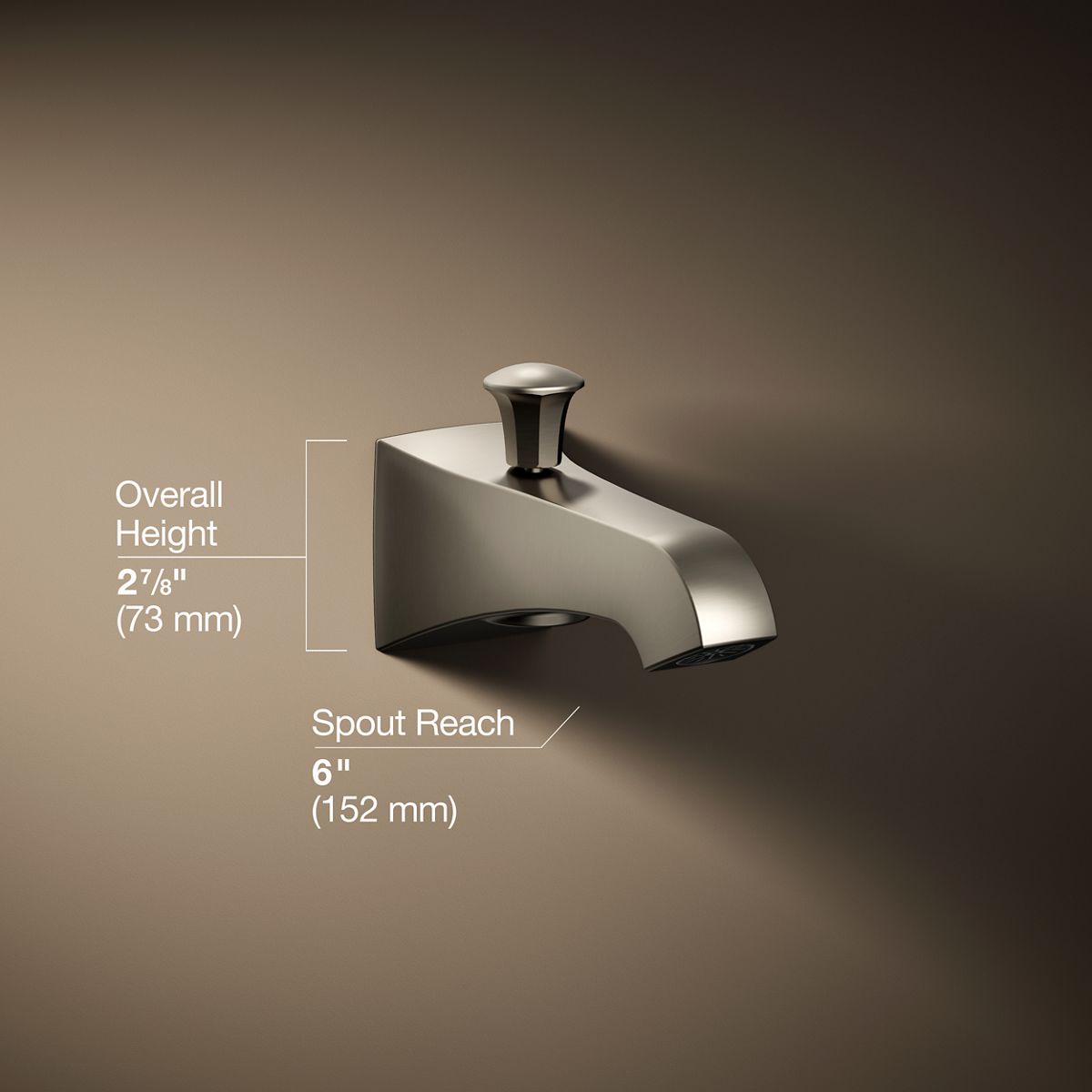 KOHLER K-496 Memoirs Stately Wall-mount bath spout with diverter