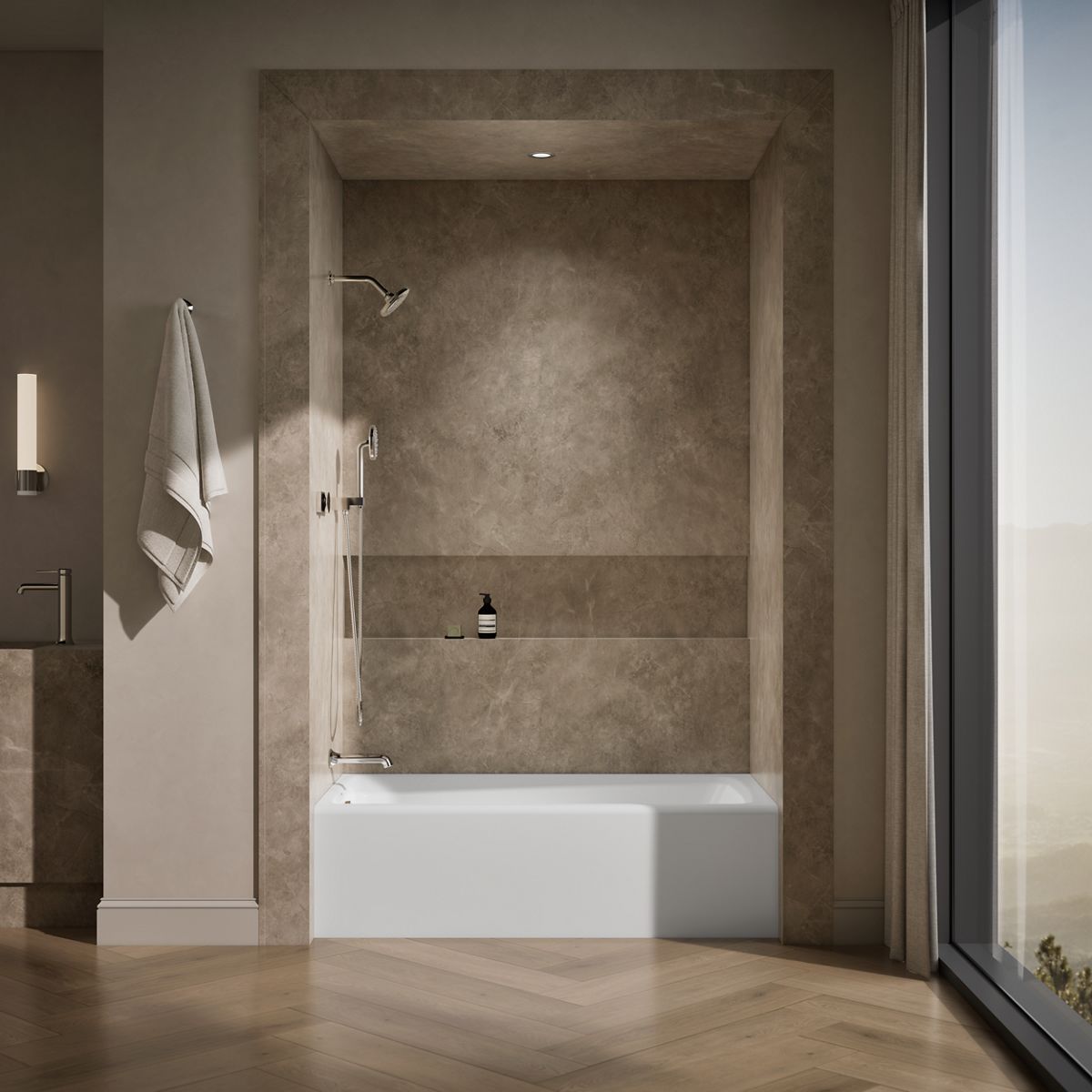 KOHLER K-505 Mendota 60" x 32" alcove bath, left drain