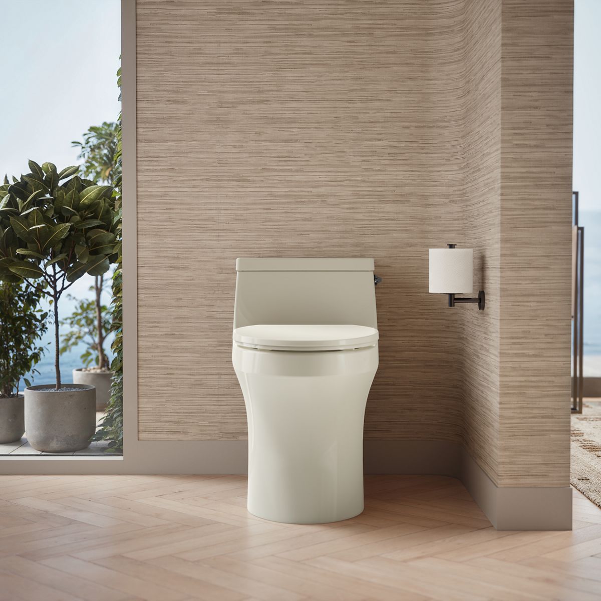 KOHLER K-5172-RA San Souci One-piece compact elongated toilet with concealed trapway, 1.28 gpf