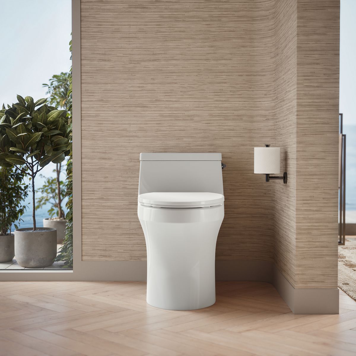 KOHLER K-5172-RA San Souci One-piece compact elongated toilet with concealed trapway, 1.28 gpf