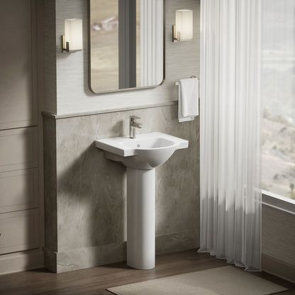 KOHLER K-5247-1 Veer 21" rectangular pedestal bathroom sink