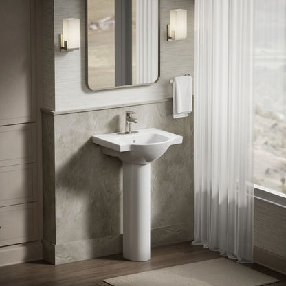 KOHLER K-5247-4 Veer 21" square pedestal bathroom sink