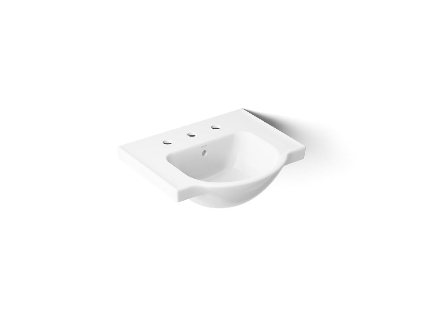 KOHLER K-5247-8 Veer 21" square pedestal bathroom sink
