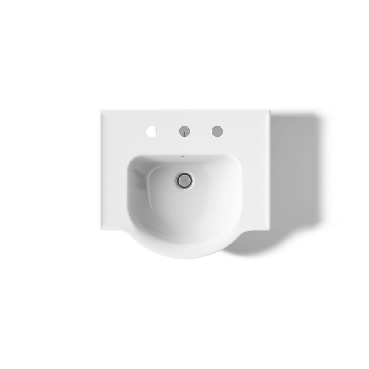 KOHLER K-5247-8 Veer 21" square pedestal bathroom sink
