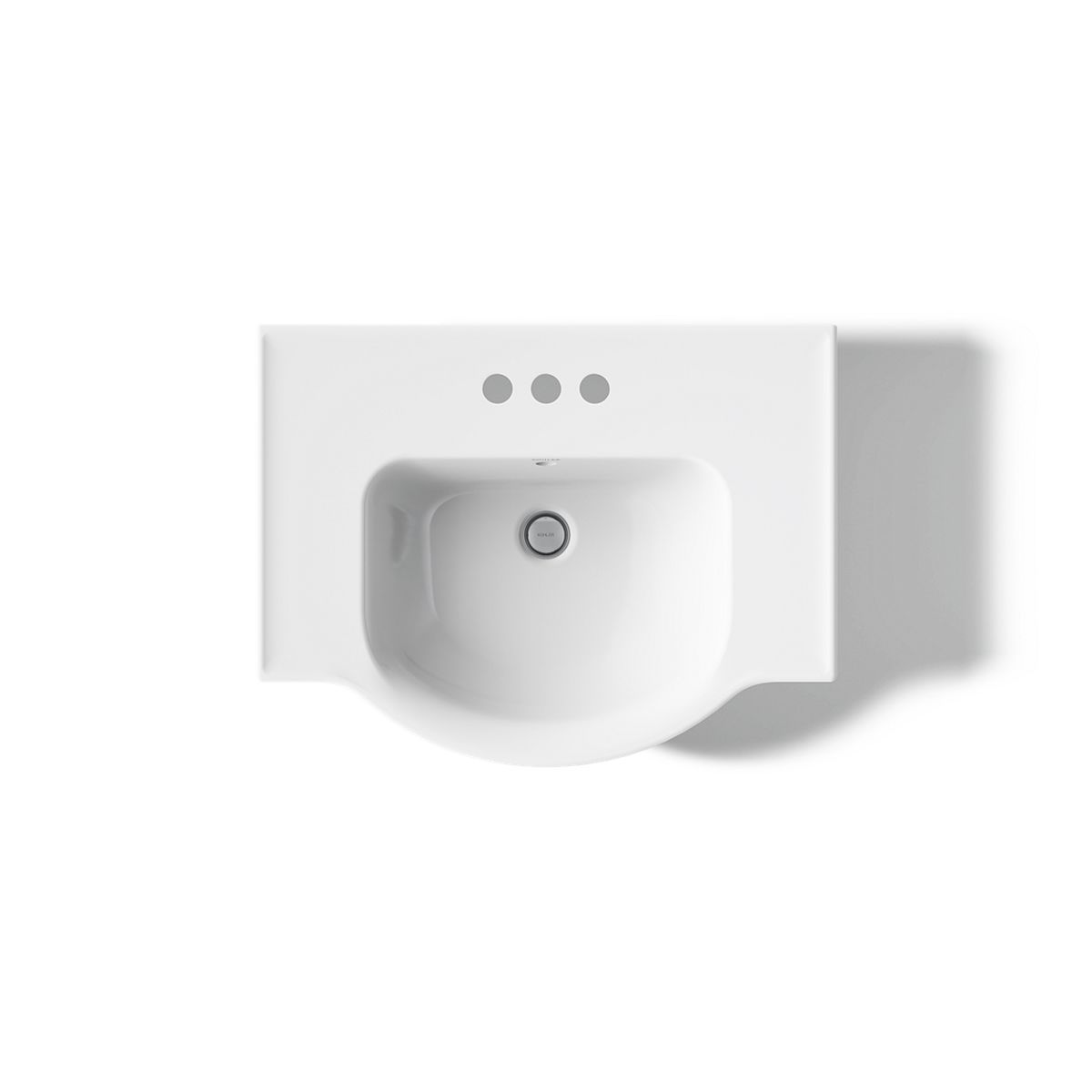 KOHLER K-5248-4 Veer 24" square pedestal bathroom sink
