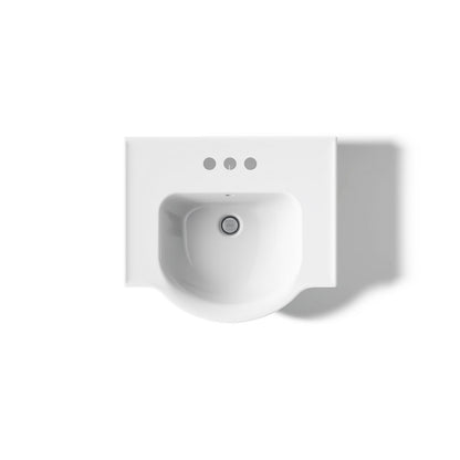 KOHLER 5265-4 Veer 21" pedestal bathroom sink with 4" centerset faucet holes