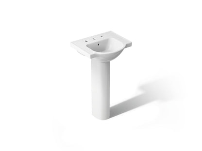 KOHLER 5265-8 Veer 21" pedestal bathroom sink with 8" widespread faucet holes