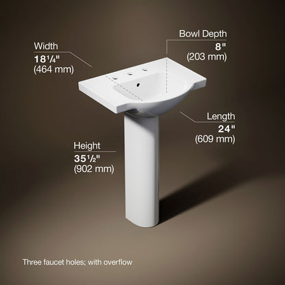 3/4 view of product with dimensions
