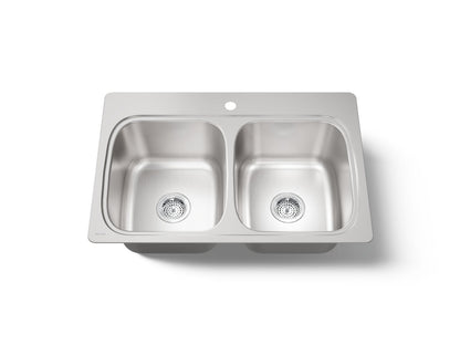 KOHLER K-5267-1 Verse 33" top-mount double-bowl kitchen sink