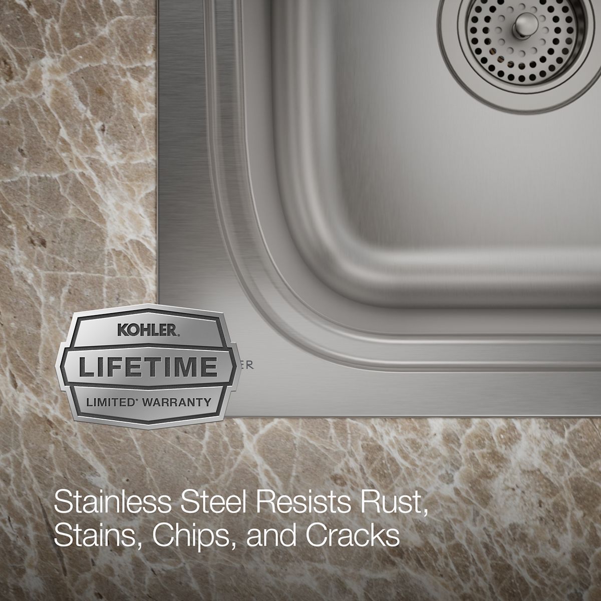 KOHLER K-5267-1 Verse 33" top-mount double-bowl kitchen sink