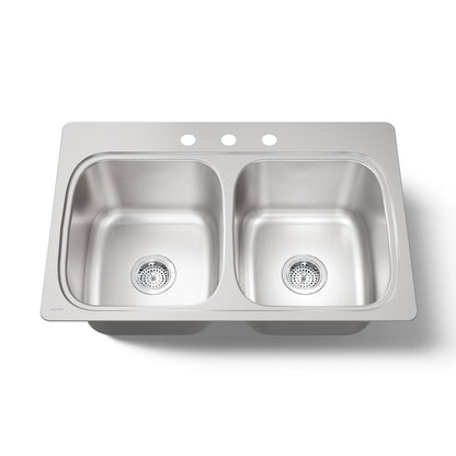 KOHLER K-5267-3 Verse 33" top-mount double-bowl kitchen sink