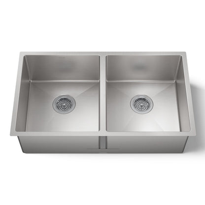 KOHLER K-5281 Strive 32" undermount double-bowl kitchen sink with accessories