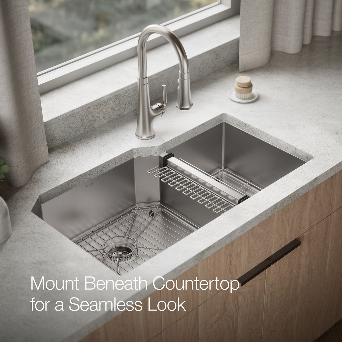 KOHLER K-5282 Strive 35-1/2" undermount double-bowl kitchen sink