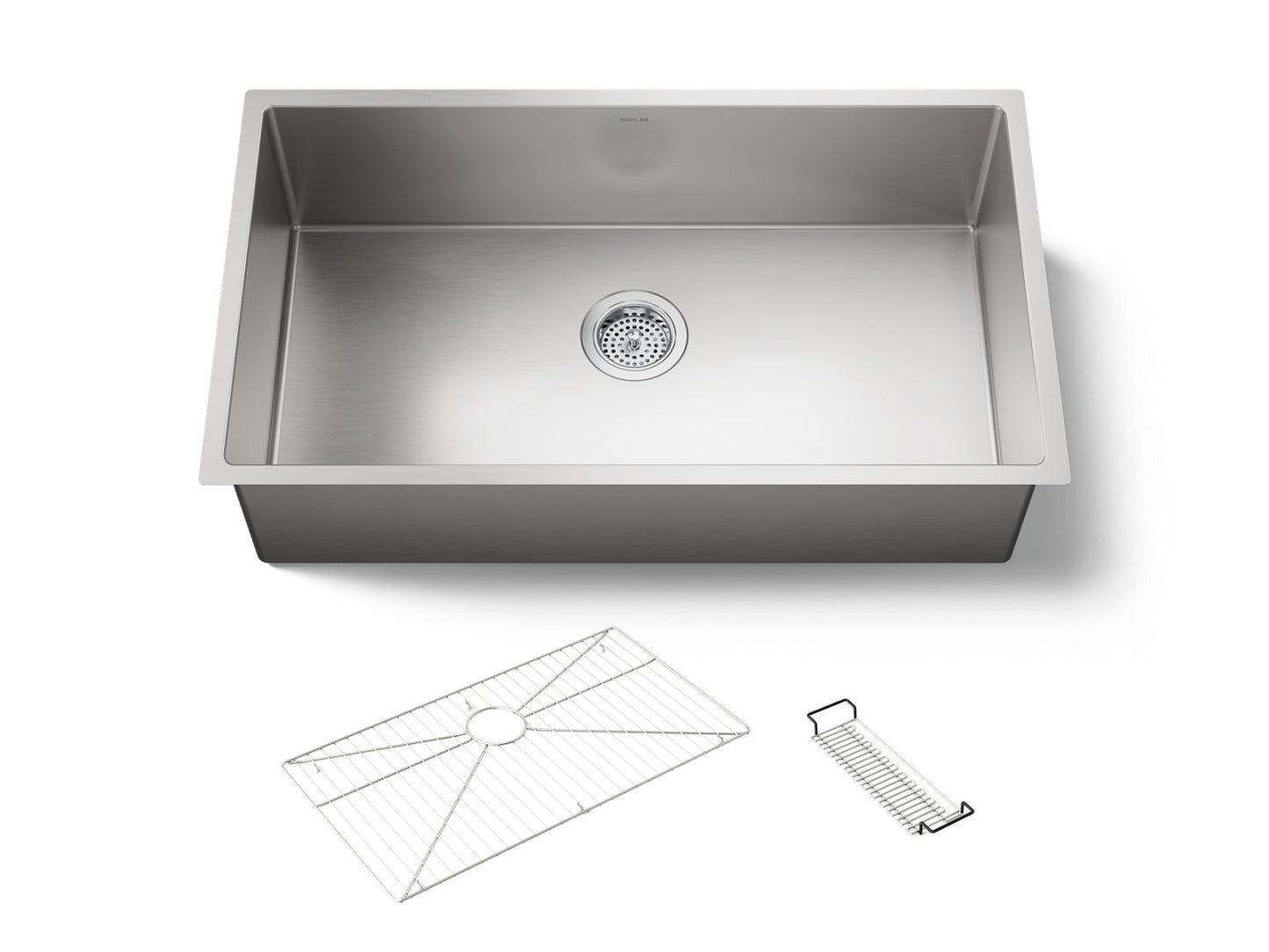 KOHLER K-5285 Strive 32" undermount single-bowl kitchen sink with accessories