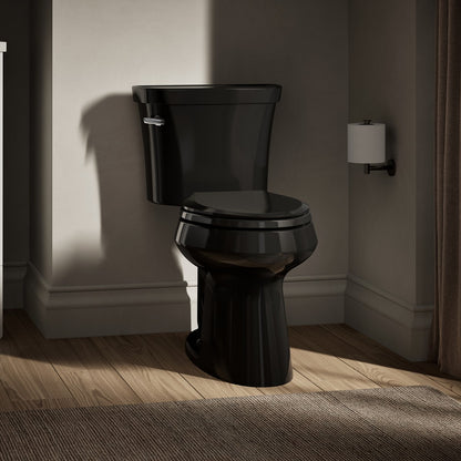 KOHLER K-5298 Highline ComForteeight Two-piece elongated 1.0 gpf chair height toilet, black - view 4