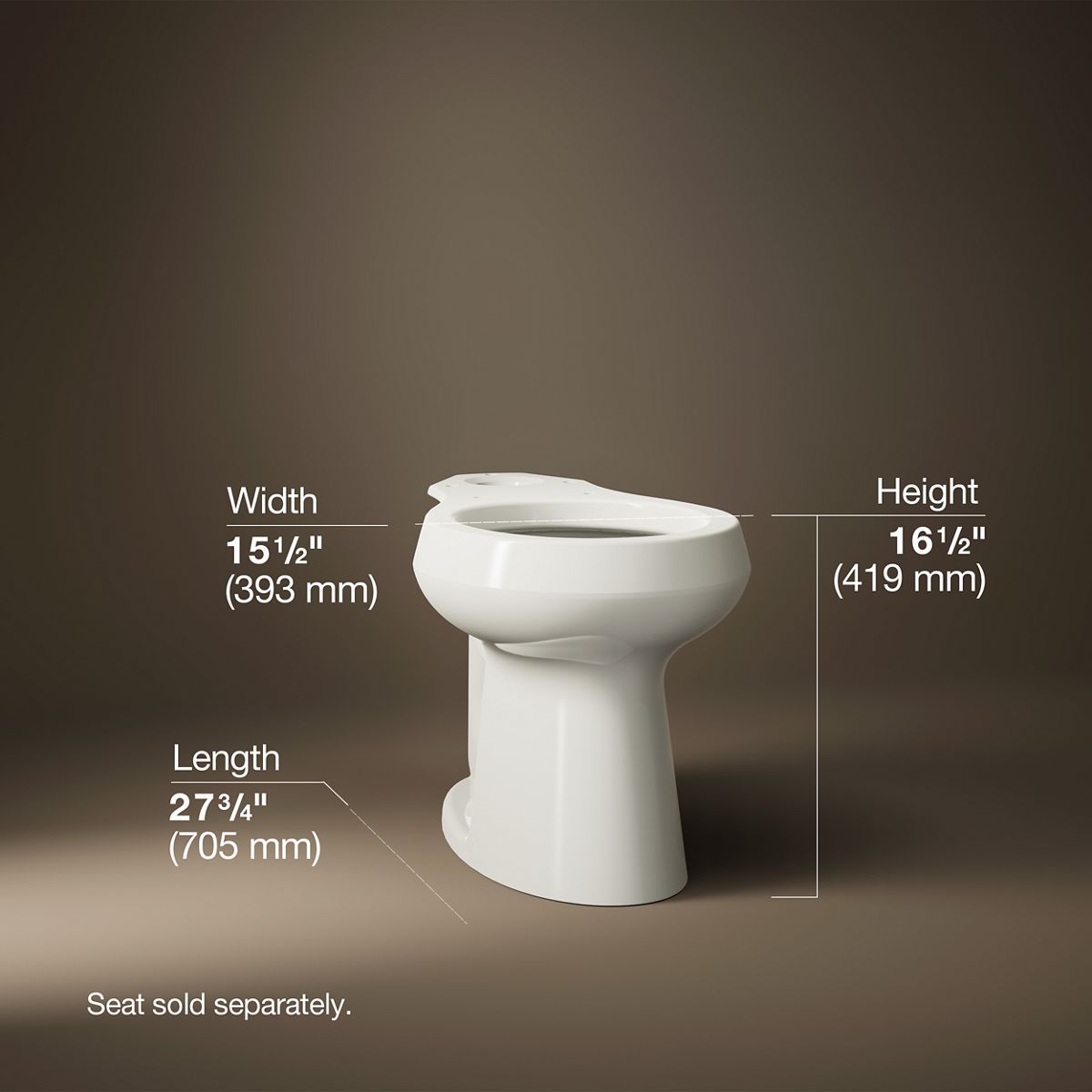 KOHLER K-5393 Highline Round-front toilet bowl