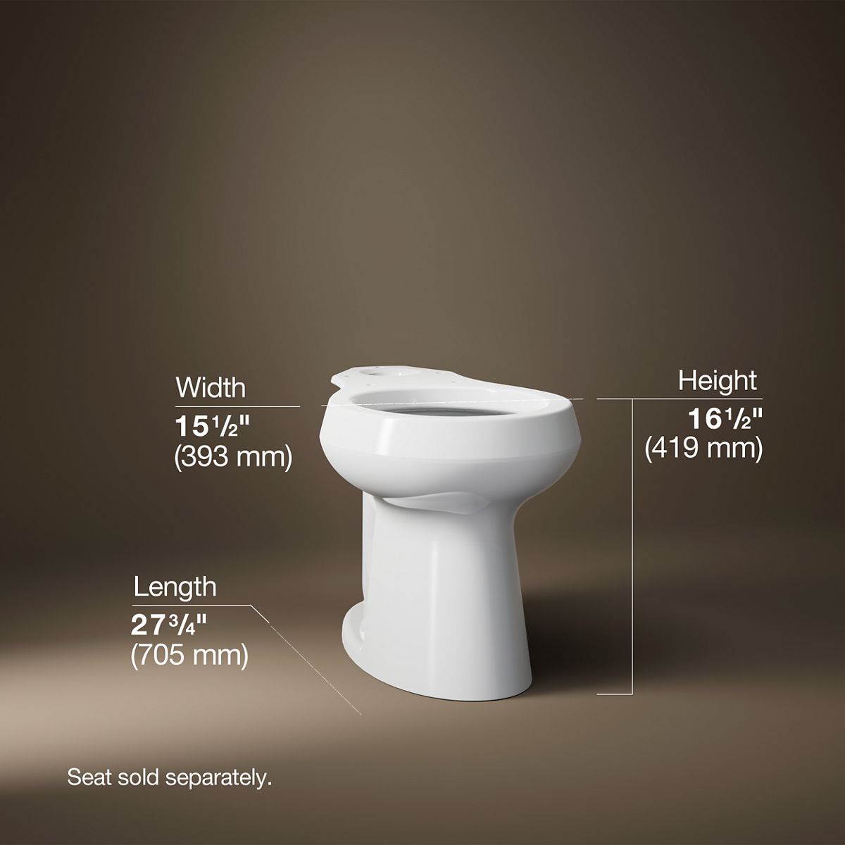 KOHLER K-5393 Highline Round-front toilet bowl
